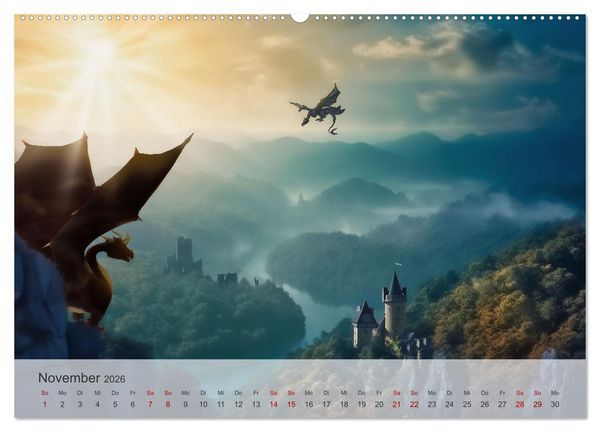 Produktbild: Im Land der sch&ouml;nen Drachen (Wandkalender 2026 DIN A2 quer), CALVENDO Monatskalender