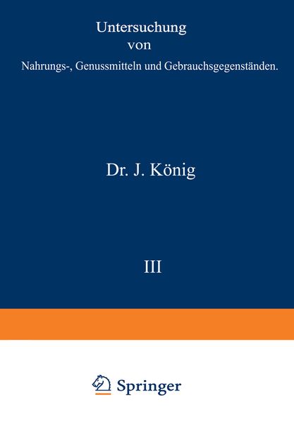 Produktbild: Untersuchung von Nahrungs-, Genussmitteln und Gebrauchsgegenst&auml;nden