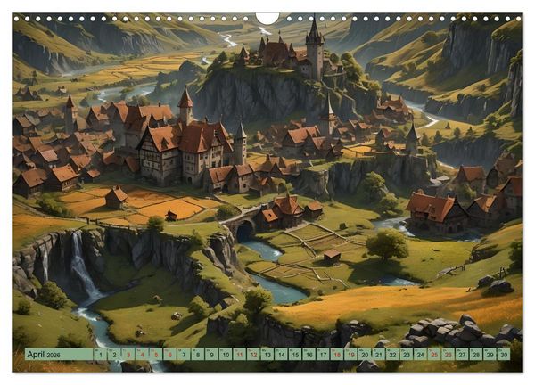 Produktbild: Mittelalterliche St&auml;dte und Burgen (Wandkalender 2026 DIN A3 quer), CALVENDO Monatskalender