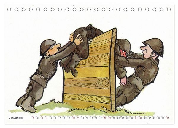 Produktbild: Da lachte die NVA - Karikaturen aus der DDR (Tischkalender 2026 DIN A5 quer), CALVENDO Monatskalender