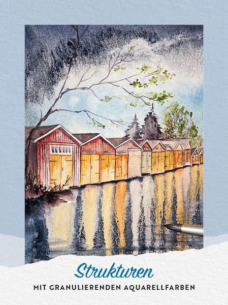 Produktbild: 55 x malen &ndash; Aquarell-Effekte: Das Kartenset f&uuml;r deine Watercolor-Praxis