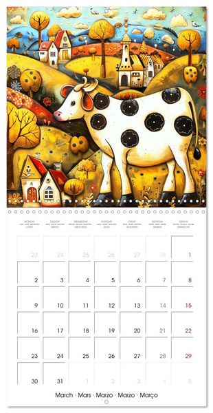 Produktbild: Naive Colorful Journey (Wall Calendar 2026 12 &times; 12 Inch) CALVENDO 12 Month Wall Calendar