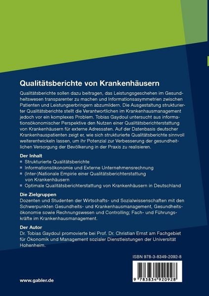 Produktbild: Qualit&auml;tsberichte von Krankenh&auml;usern