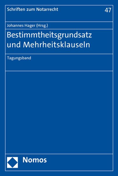 Produktbild: Bestimmtheitsgrundsatz und Mehrheitsklauseln