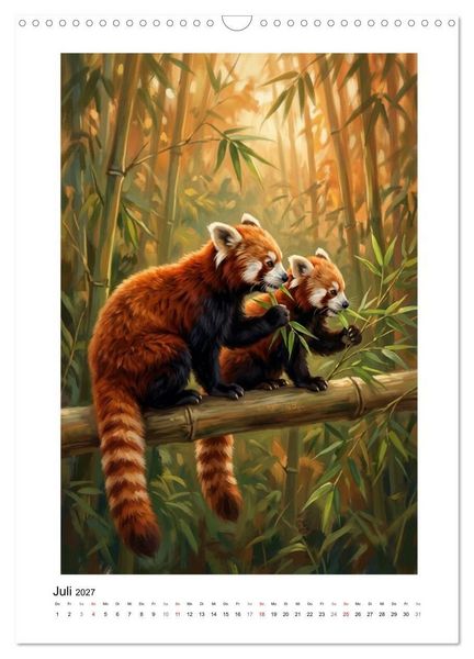 Produktbild: Rote Pandas &ndash; Pure Lebensfreude auf leisen Sohlen (Wandkalender 2027 DIN A3 hoch), CALVENDO Monatskalender