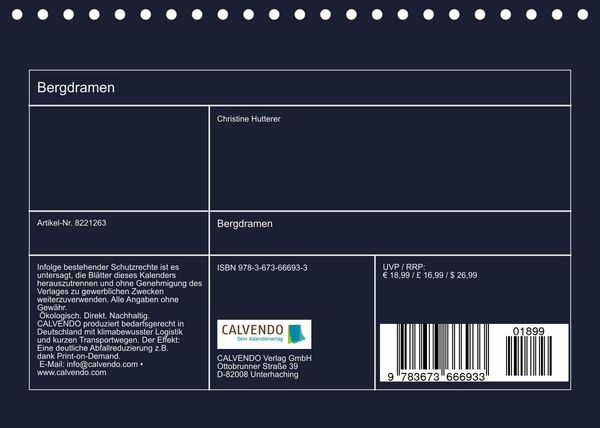 Produktbild: Bergdramen (Tischkalender 2022 DIN A5 quer)