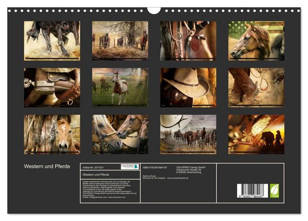 Produktbild: Western und Pferde (Wandkalender 2026 DIN A3 quer), CALVENDO Monatskalender