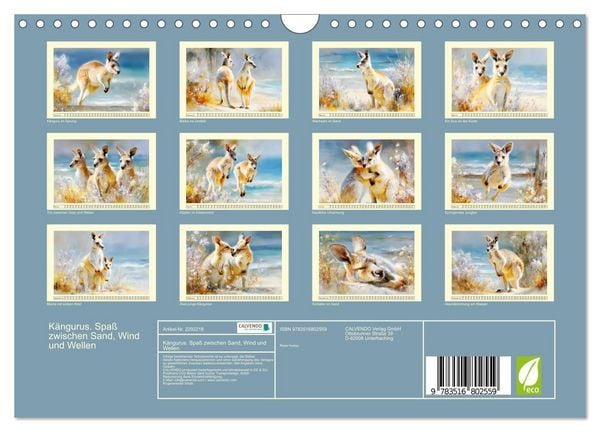Produktbild: K&auml;ngurus. Spa&szlig; zwischen Sand, Wind und Wellen (Wandkalender 2027 DIN A4 quer), CALVENDO Monatskalender