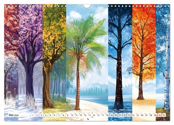Produktbild: Landschaften in bunten Fragmenten (Wandkalender 2026 DIN A3 quer), CALVENDO Monatskalender