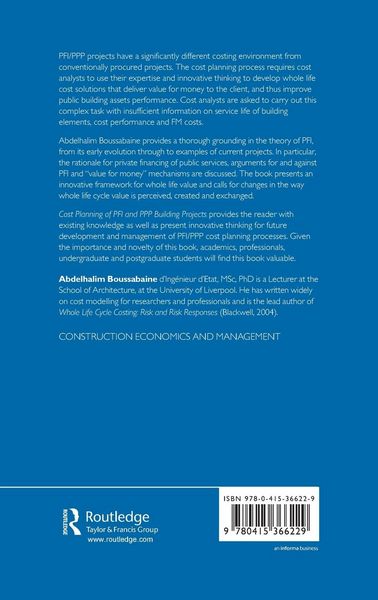 Produktbild: Cost Planning of PFI and PPP Building Projects