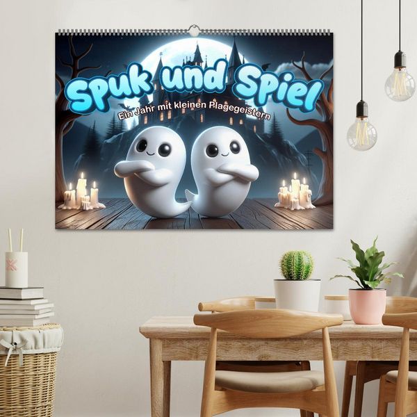 Produktbild: Spuk und Spiel: Ein Jahr mit kleinen Plagegeistern (Wandkalender 2026 DIN A2 quer), CALVENDO Monatskalender