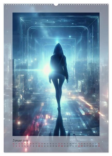 Produktbild: Entdecke die Zukunft - Future World mit KI (hochwertiger Premium Wandkalender 2026 DIN A2 hoch), Kunstdruck in Hochglanz