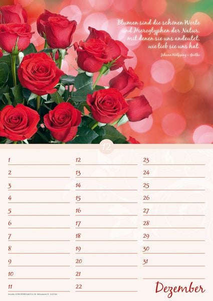 Produktbild: Geburtstagskalender Bl&uuml;tenpracht - immerw&auml;hrend - (21 x 30)