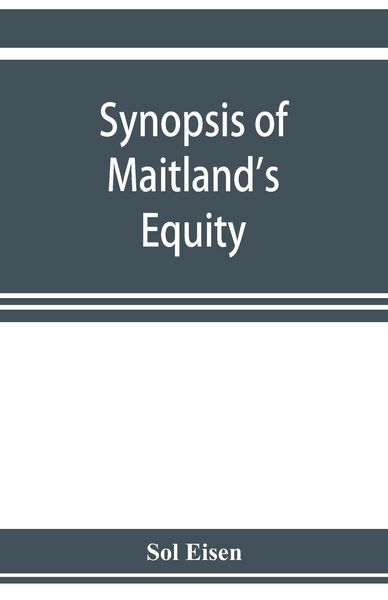 Produktbild: Synopsis of Maitland's Equity