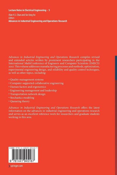 Produktbild: Advances in Industrial Engineering and Operations Research