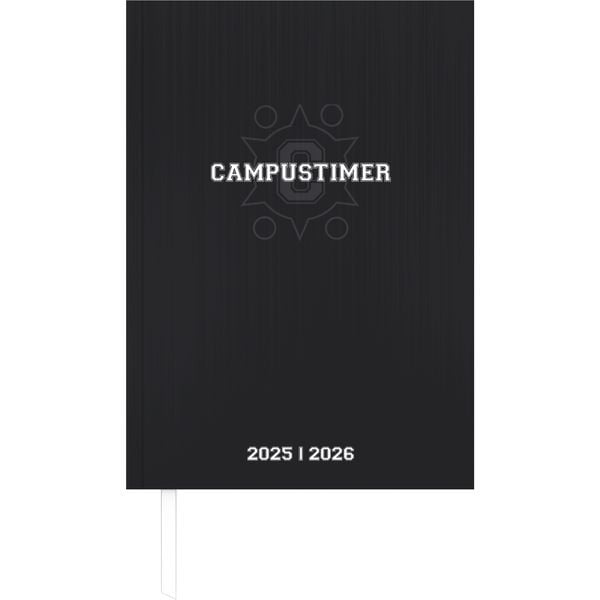 Produktbild: Campustimer Black - A5 Semester-Planer - Studenten-Kalender 2025/2026 - Notiz-Buch - schwarz - Weekly - Alpha Edition