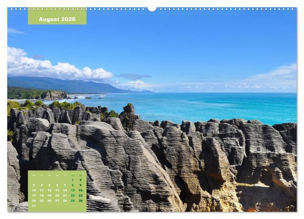 Produktbild: Erlebe mit mir die H&ouml;hepunkte von Neuseeland (hochwertiger Premium Wandkalender 2026 DIN A2 quer), Kunstdruck in Hochglanz