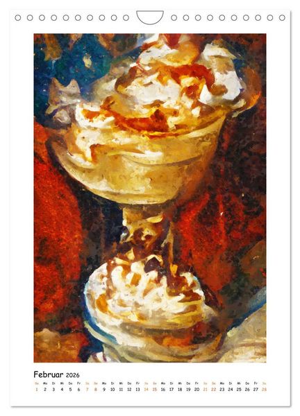 Produktbild: Eisbecher-Tr&auml;ume - Kunstvoll gemalte Eiskreationen in Acryl (Wandkalender 2026 DIN A4 hoch), CALVENDO Monatskalender