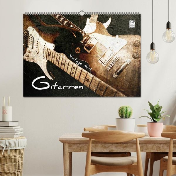Produktbild: GITARREN Vintage Art (Wandkalender 2026 DIN A2 quer), CALVENDO Monatskalender