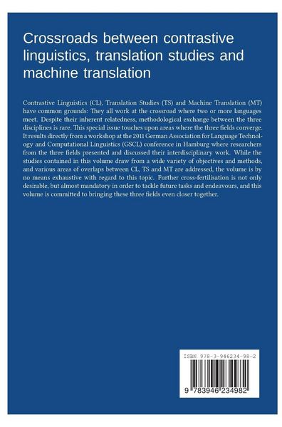 Produktbild: Crossroads between Contrastive Linguistics, Translation Studies and Machine Translation
