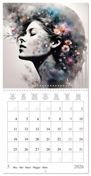 Produktbild: Silhouettes myst&eacute;rieuses (Calendrier mural carr&eacute; 2026 30x30 cm) Calendrier double avec une page pour vos prises de notes