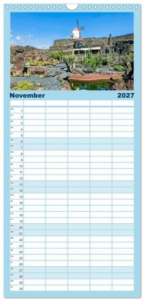 Produktbild: Familienplaner 2027 - Lanzarote - Wo die Vulkane die Landschaft formten mit 5 Spalten (Wandkalender, 21 x 45 cm) CALVENDO