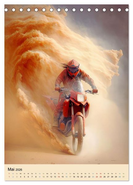 Produktbild: Motorrad W&uuml;stenrennen (Tischkalender 2026 DIN A5 hoch), CALVENDO Monatskalender