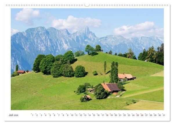 Produktbild: Unterwegs in der Schweiz: Wandern zu m&auml;rchenhaften Bergen und Seen (hochwertiger Premium Wandkalender 2026 DIN A2 quer), Kunstdruck in Hochglanz