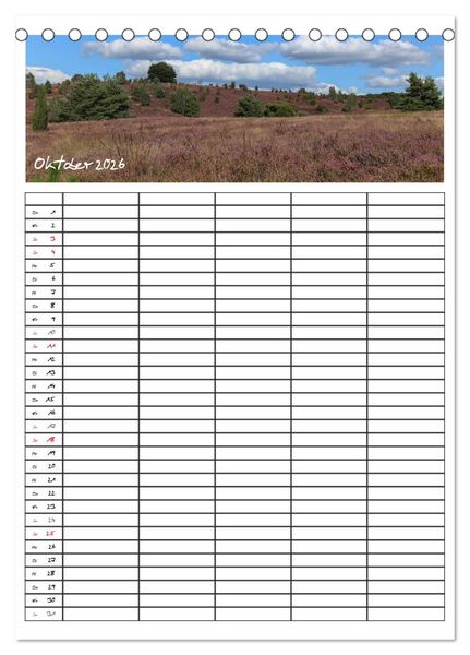 Produktbild: L&uuml;neburger Heide - Faszinierend sch&ouml;n (Tischkalender 2026 DIN A5 hoch), CALVENDO Monatskalender