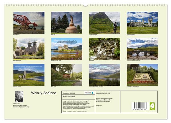 Produktbild: Whisky-Spr&uuml;che (hochwertiger Premium Wandkalender 2026 DIN A2 quer), Kunstdruck in Hochglanz