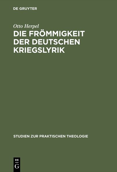 Produktbild: Die Fr&ouml;mmigkeit der deutschen Kriegslyrik