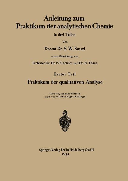 Produktbild: Anleitung zum Praktikum der analytischen Chemie in drei Teilen