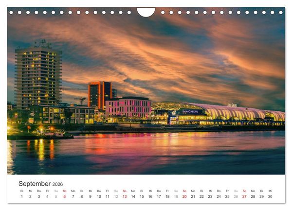 Produktbild: D&auml;mmerung in der Metropolregion Rhein-Neckar (Wandkalender 2026 DIN A4 quer), CALVENDO Monatskalender
