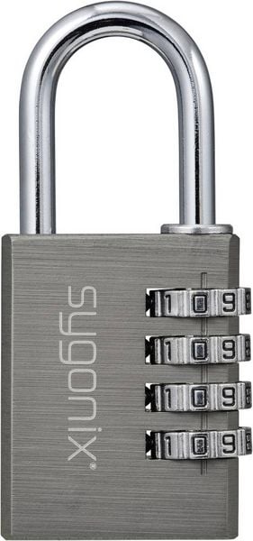 Produktbild: Sygonix SY-6932350 Vorh&auml;ngeschloss 40mm 4-Digit Titanium Grey Zahlenschloss