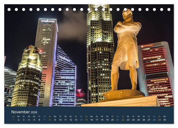 Produktbild: Singapur bei Nacht und Tag (Tischkalender 2026 DIN A5 quer), CALVENDO Monatskalender
