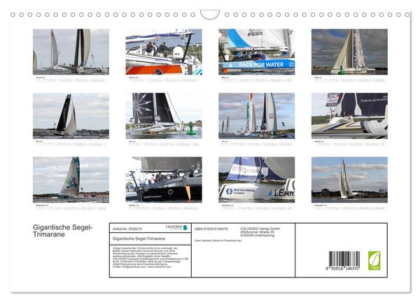 Produktbild: Gigantische Segel-Trimarane (Wandkalender 2026 DIN A3 quer), CALVENDO Monatskalender