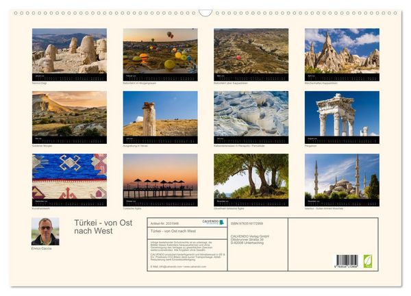 Produktbild: T&uuml;rkei - von Ost nach West (Wandkalender 2026 DIN A2 quer), CALVENDO Monatskalender