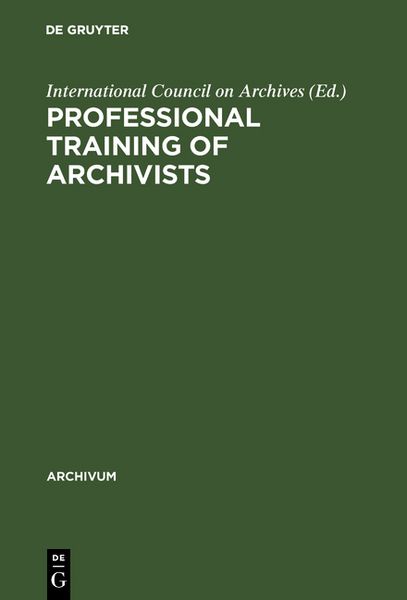 Produktbild: Professional training of archivists