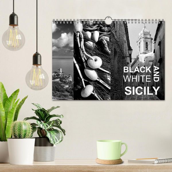 Produktbild: Black and White Sicily (Wall Calendar 2026 DIN A4 landscape), CALVENDO 12 Month Wall Calendar