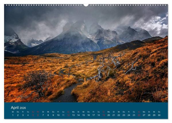 Produktbild: Farbenfrohes Patagonien (hochwertiger Premium Wandkalender 2026 DIN A2 quer), Kunstdruck in Hochglanz