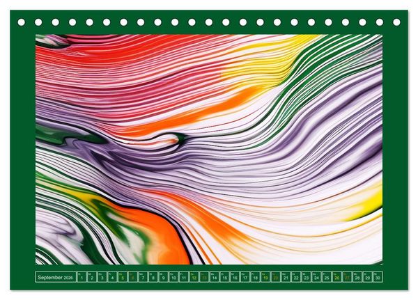 Produktbild: Farbenfrohe Marmorierungen (Tischkalender 2026 DIN A5 quer), CALVENDO Monatskalender