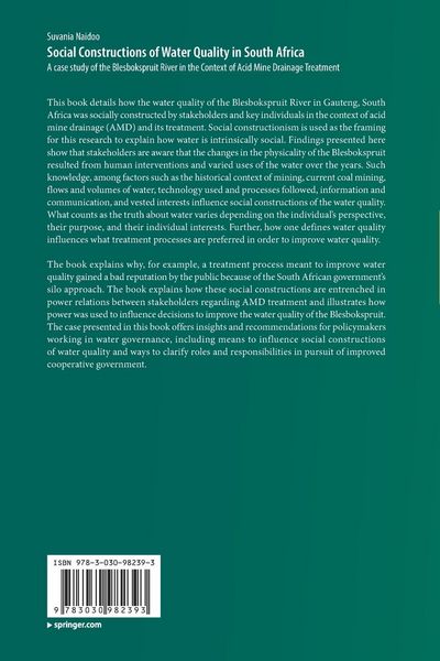 Produktbild: Social Constructions of Water Quality in South Africa