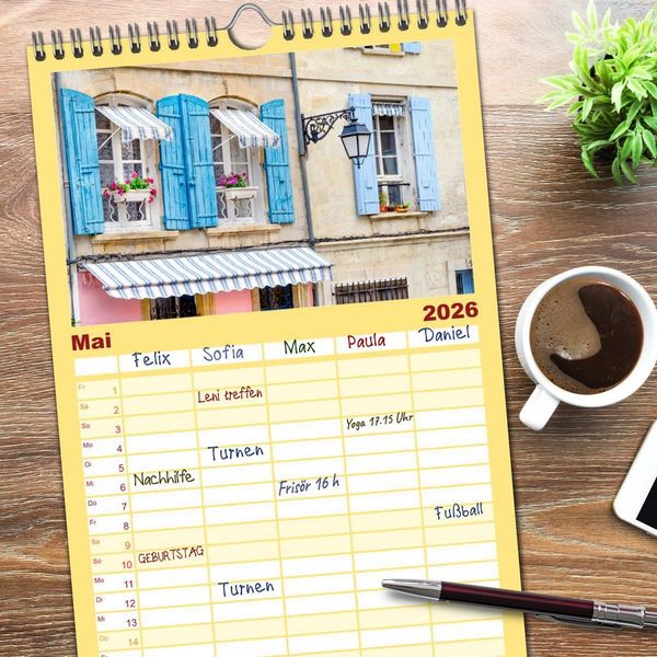 Produktbild: Familienplaner 2026 - Provence. Licht und Lebensfreude mit 5 Spalten (Wandkalender, 21 x 45 cm) CALVENDO
