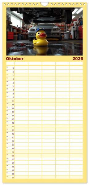 Produktbild: Familienplaner 2026 - Badeenten Kalender - Quietscheenten in der Berufswelt mit 5 Spalten (Wandkalender, 21 x 45 cm) CALVENDO
