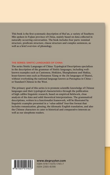 Produktbild: A Grammar of Southern Min