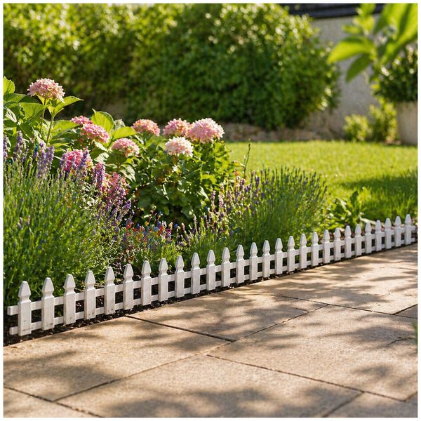 Produktbild: HTI-Living Zierzaun Nessa Solar, Gartenzaun, 12teilig, Wei&szlig;