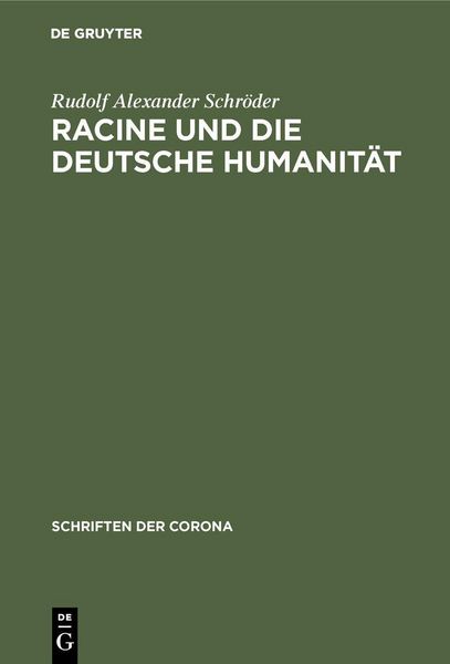 Produktbild: Racine und die deutsche Humanit&auml;t