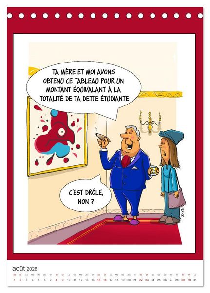 Produktbild: Les Babyboumeurs - Dessins humoristiques (Calendrier de bureau 2026 DIN A5 horizontal), CALVENDO calendrier mensuel