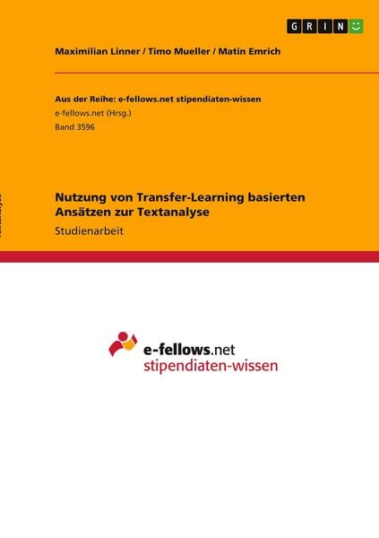 Produktbild: Nutzung von Transfer-Learning basierten Ans&auml;tzen zur Textanalyse