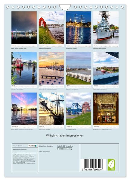 Produktbild: Wilhelmshaven Impressionen (Wandkalender 2026 DIN A4 hoch), CALVENDO Monatskalender